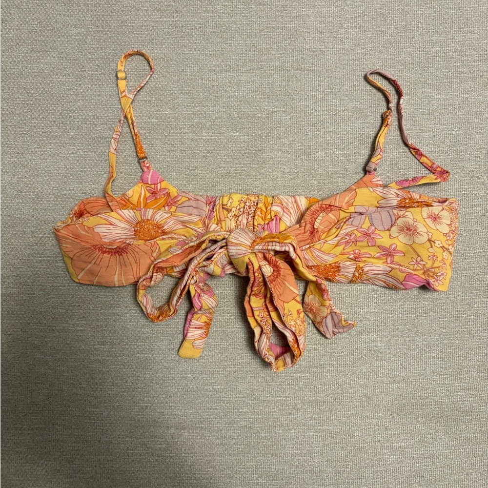 H&M Orange and Pink Floral Top